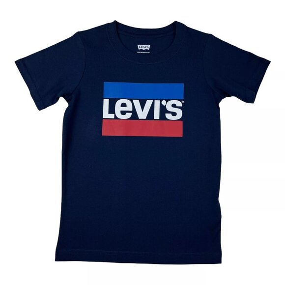 Levi's Boys Shorts & T-Shirt Outfit Set Size 4-7 Blue/Beige Casual Stylish - Picture 2 of 9
